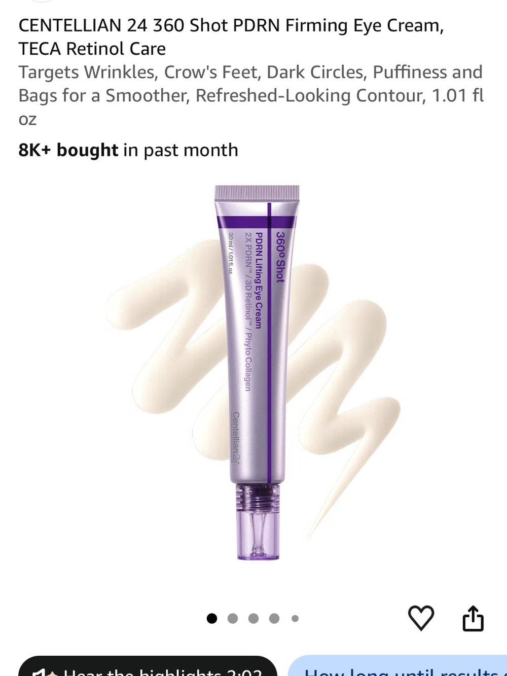 360 Shot PDRN Firming Eye Cream — Purple